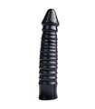 Large Dildo With Ribbed Shaft - Black